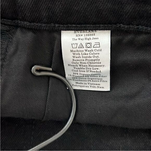 NWOT Everlane Organic Cotton The Way High Jeans in Coal Raw Hem Size 25 - Picture 9 of 11